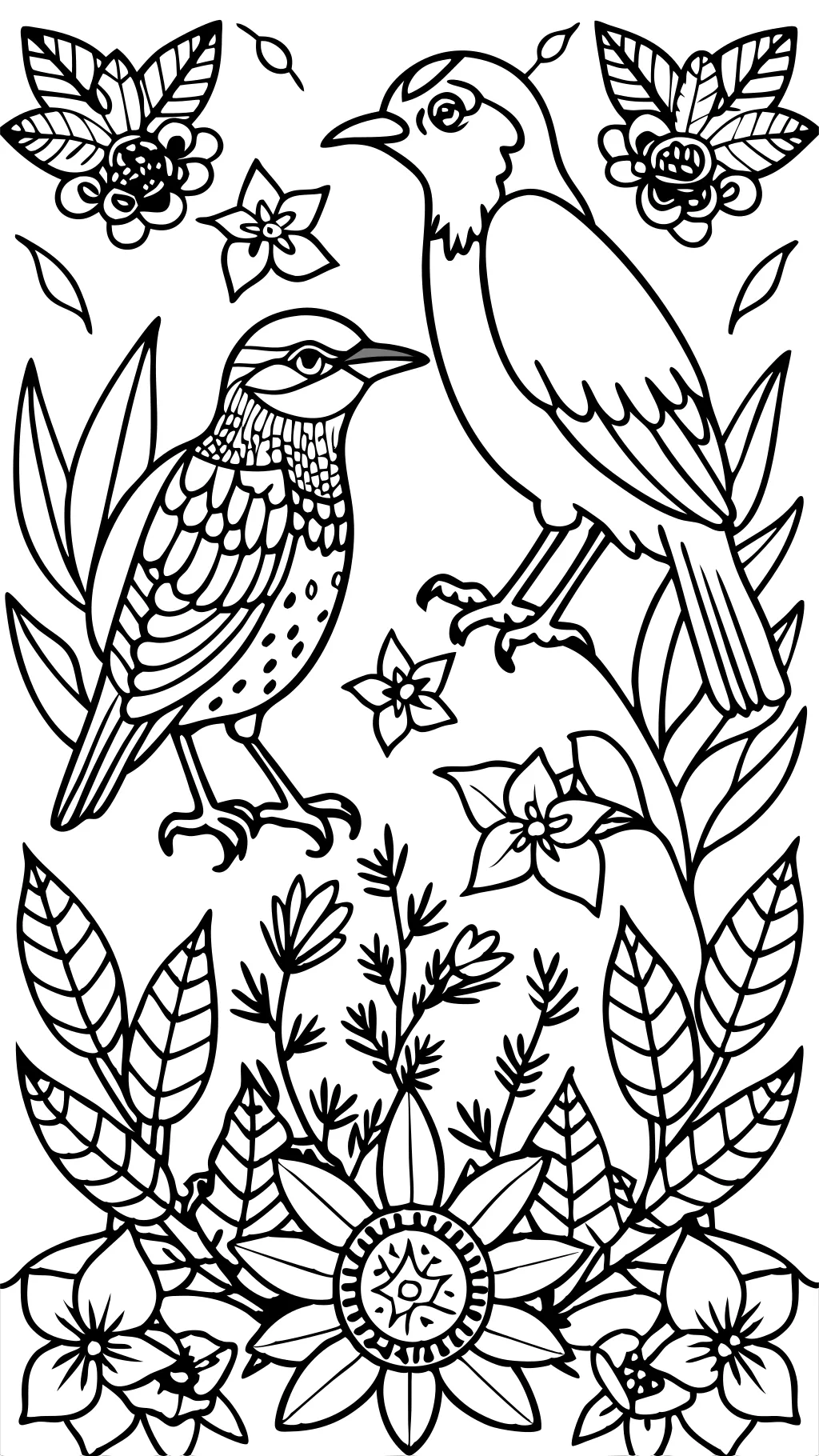 coloring pages for adults birds